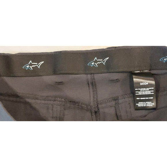 Greg Norman Pants Men's Size 34X32 Black Jordan Trouser Mid Rise Golf Shark - Picture 7 of 12